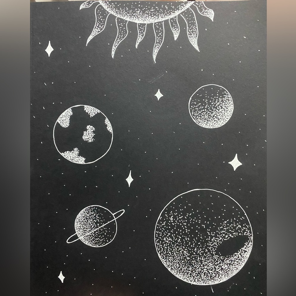 Black Celestial Design *Will be framed*
